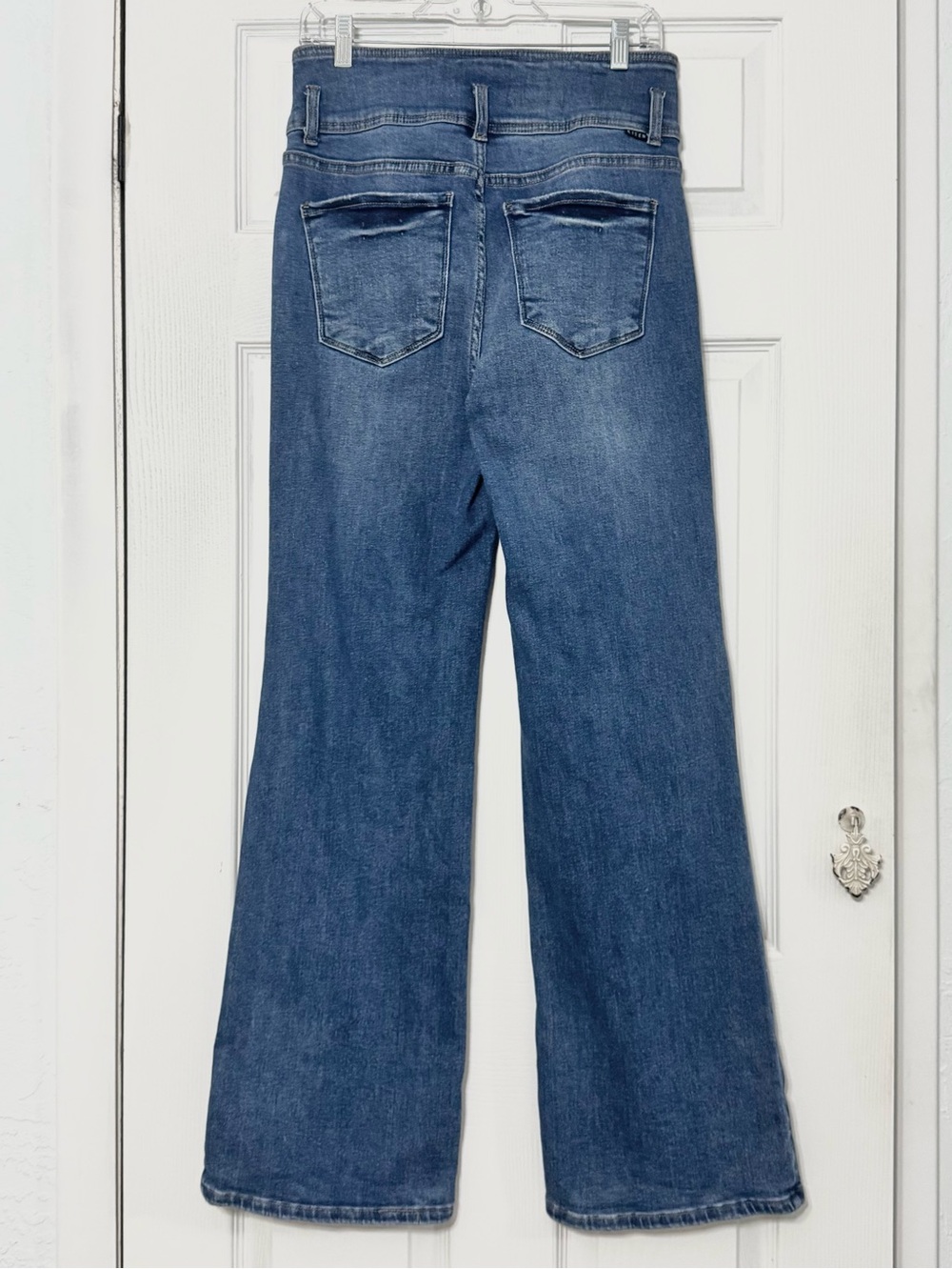 Risen Triple Button High Rise Straight Jeans Distressed RDP5195 - Picture 6 of 10